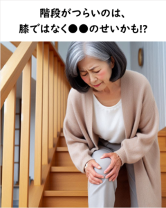 階段がつらいのは、膝ではなく〇〇のせいかも⁉霧島市の永峯整骨院。隼人･国分からすぐ